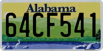 AL license plate 64CF541