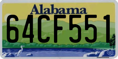 AL license plate 64CF551