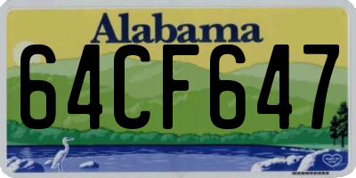 AL license plate 64CF647
