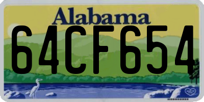 AL license plate 64CF654