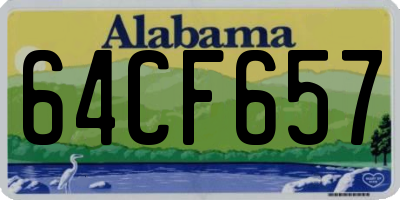AL license plate 64CF657