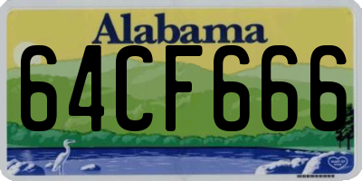 AL license plate 64CF666