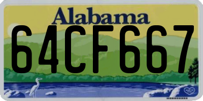 AL license plate 64CF667