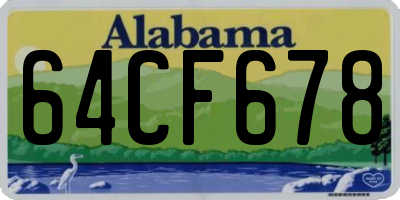 AL license plate 64CF678
