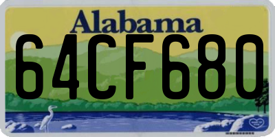 AL license plate 64CF680