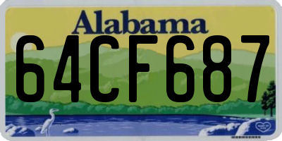 AL license plate 64CF687