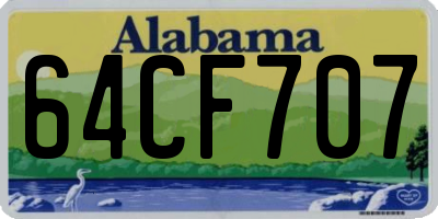 AL license plate 64CF707