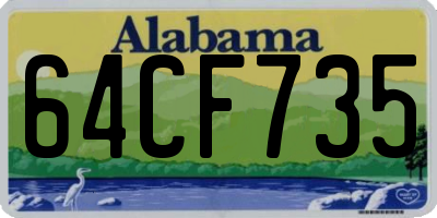 AL license plate 64CF735