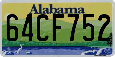 AL license plate 64CF752