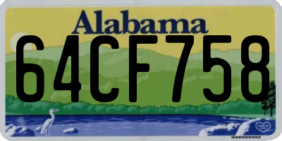 AL license plate 64CF758