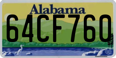 AL license plate 64CF760