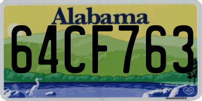 AL license plate 64CF763