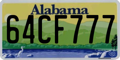 AL license plate 64CF777