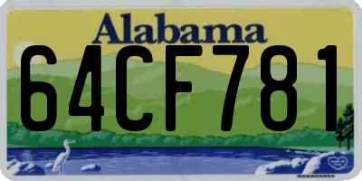 AL license plate 64CF781
