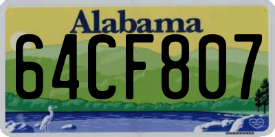 AL license plate 64CF807