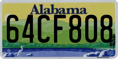 AL license plate 64CF808