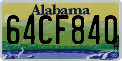 AL license plate 64CF840
