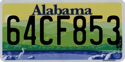 AL license plate 64CF853