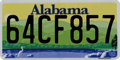 AL license plate 64CF857