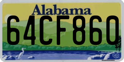 AL license plate 64CF860