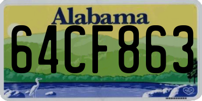 AL license plate 64CF863