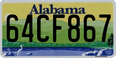 AL license plate 64CF867
