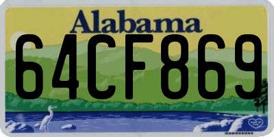 AL license plate 64CF869