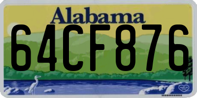AL license plate 64CF876
