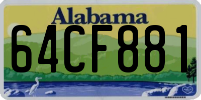 AL license plate 64CF881