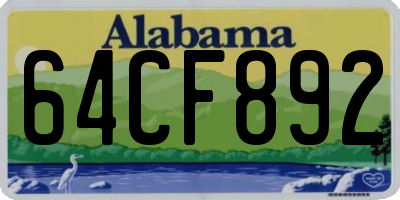 AL license plate 64CF892