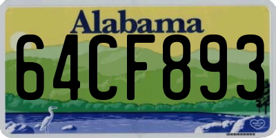 AL license plate 64CF893