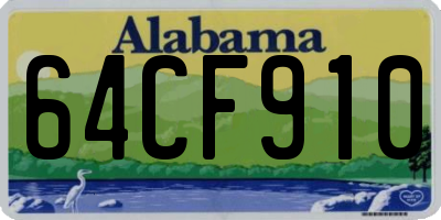 AL license plate 64CF910