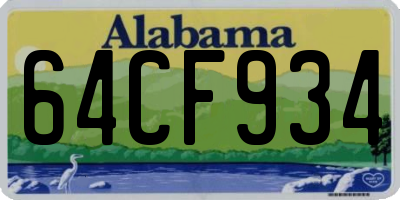 AL license plate 64CF934