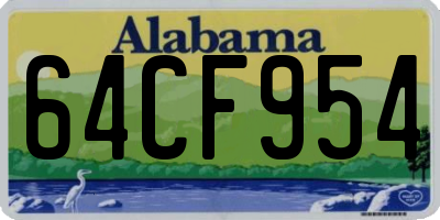AL license plate 64CF954