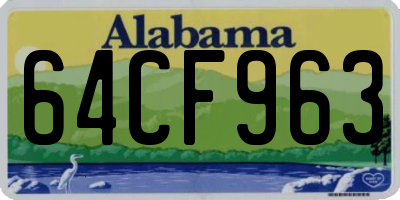 AL license plate 64CF963