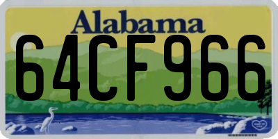 AL license plate 64CF966
