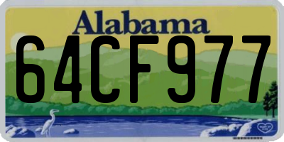 AL license plate 64CF977