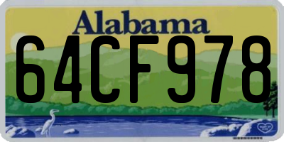 AL license plate 64CF978