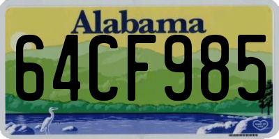 AL license plate 64CF985