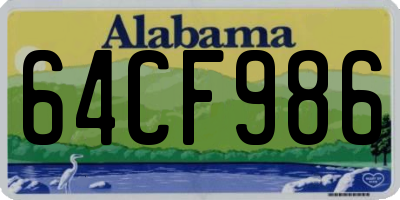 AL license plate 64CF986