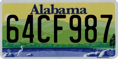 AL license plate 64CF987