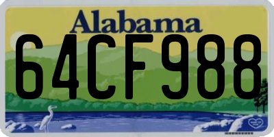 AL license plate 64CF988
