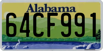 AL license plate 64CF991