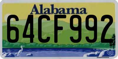 AL license plate 64CF992