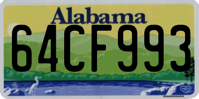 AL license plate 64CF993