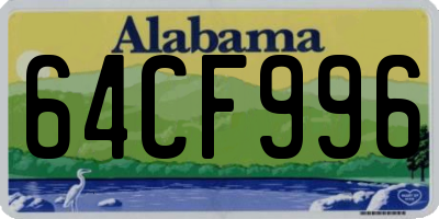 AL license plate 64CF996
