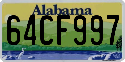 AL license plate 64CF997