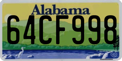 AL license plate 64CF998