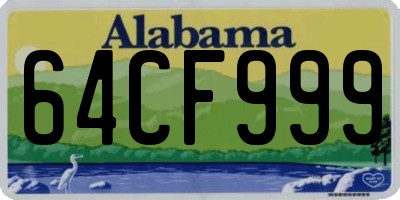 AL license plate 64CF999
