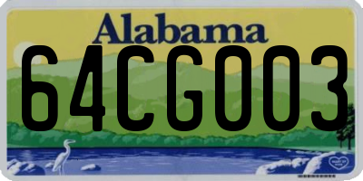 AL license plate 64CG003